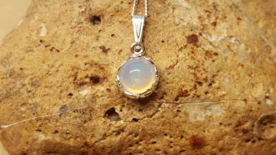 Small minimalist Ethiopian Opal pendant