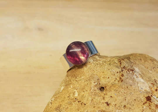 Sterling silver Mens Purple Fluorite ring