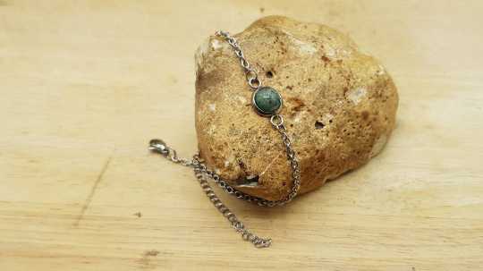 Moss agate chain bracelet