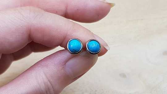 Hypoallergenic Turquoise stud earrings