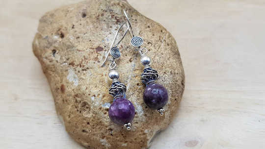 Purple Lepidolite earrings