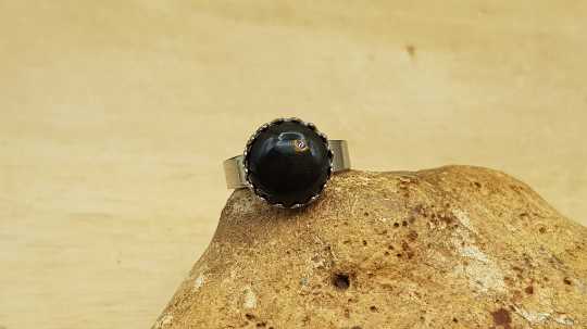 Hypoallergenic Rainbow Obsidian ring