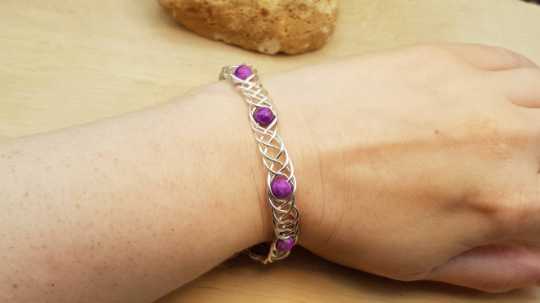 Sugilite celtic weave bracelet