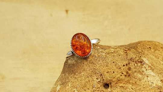 Minimalist amber Ring