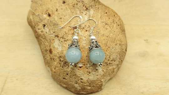 Aquamarine cone earrings 