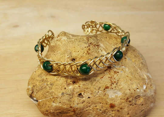Malachite cuff bracelet