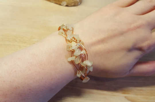 Copper Lemon Onyx cuff bracelet