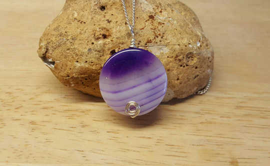 Large Purple Agate pendant