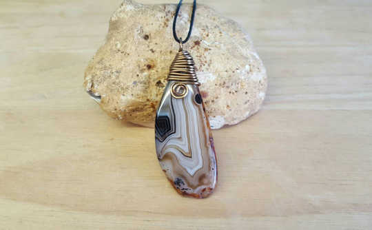 Large Brown agate pendant