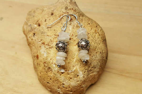 Bali silver Moonstone earrings