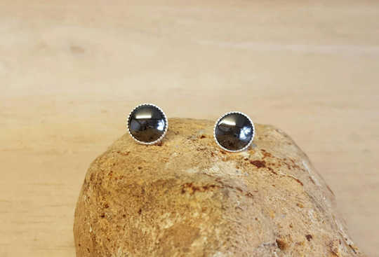 Hematite Stud earrings 8mm