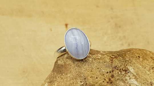 Blue lace agate ring 14x10mm