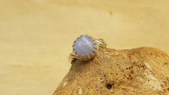 Blue lace agate ring