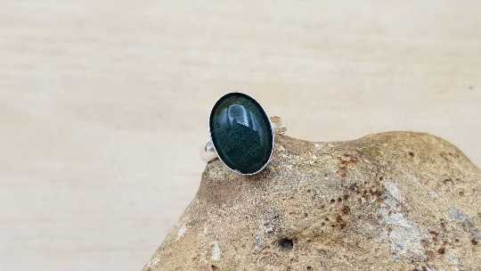 Moss agate ring