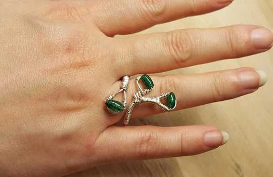 Chrome Diopside wire wrap ring.