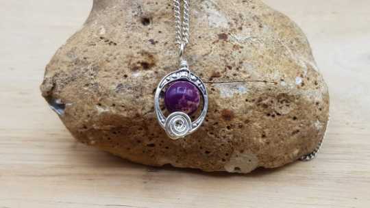 Purple jasper pendant