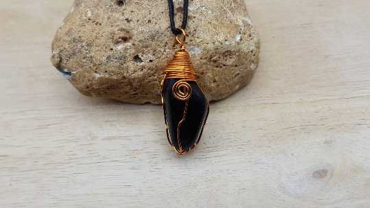 Copper Apache Tears pendant