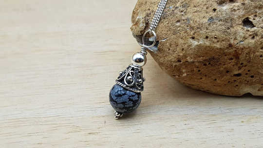 Snowflake Obsidian necklace