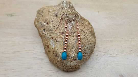Rose gold Turquoise earrings