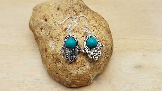 Turquoise Hamsa earrings
