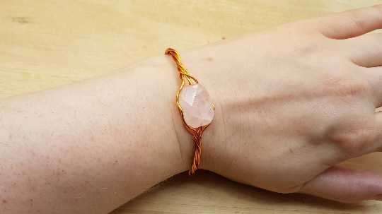 Rose Quartz Cuff bracelet