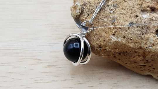 Rainbow Obsidian cone pendant