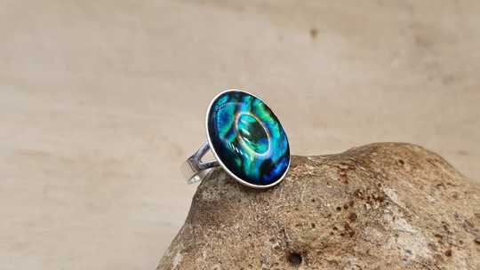 Teal abalone ring