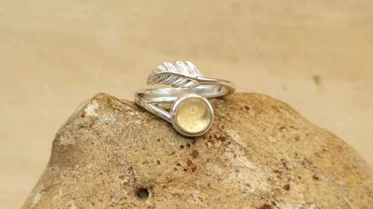 Citrine feather ring