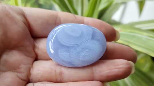 Blue lace agate worry stone