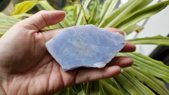 Large raw blue lace agate slice
