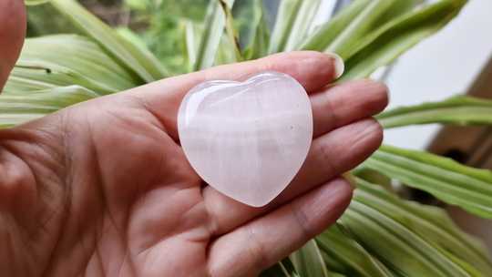Pink calcite heart